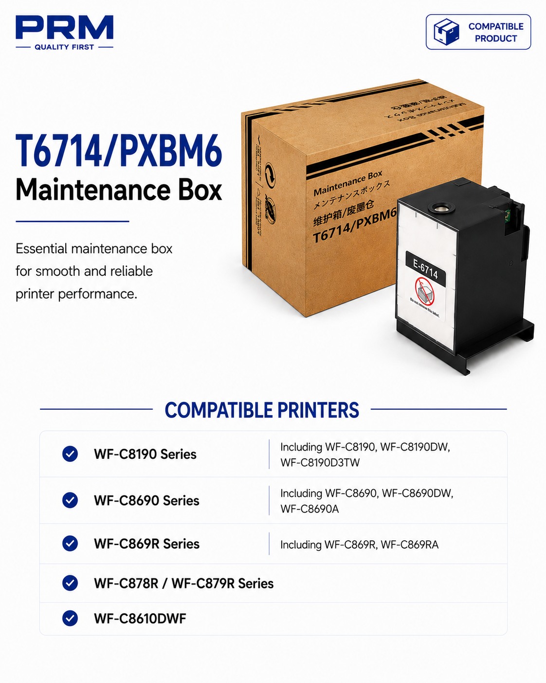 Epson T6714 Maintenance Box Compatible for WF-C8190 / WF-C8690 / WF-C869R / WF-C878R | PRM