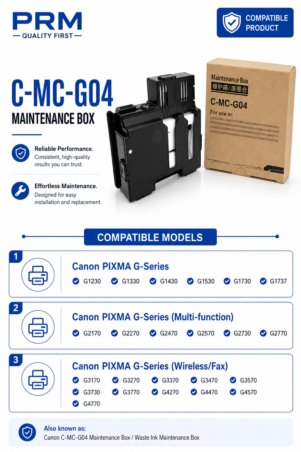 Canon MC-G04 Maintenance Cartridge Compatible for PIXMA G2170 / G3170 / G3770 / G4770 / G2730 | PRM